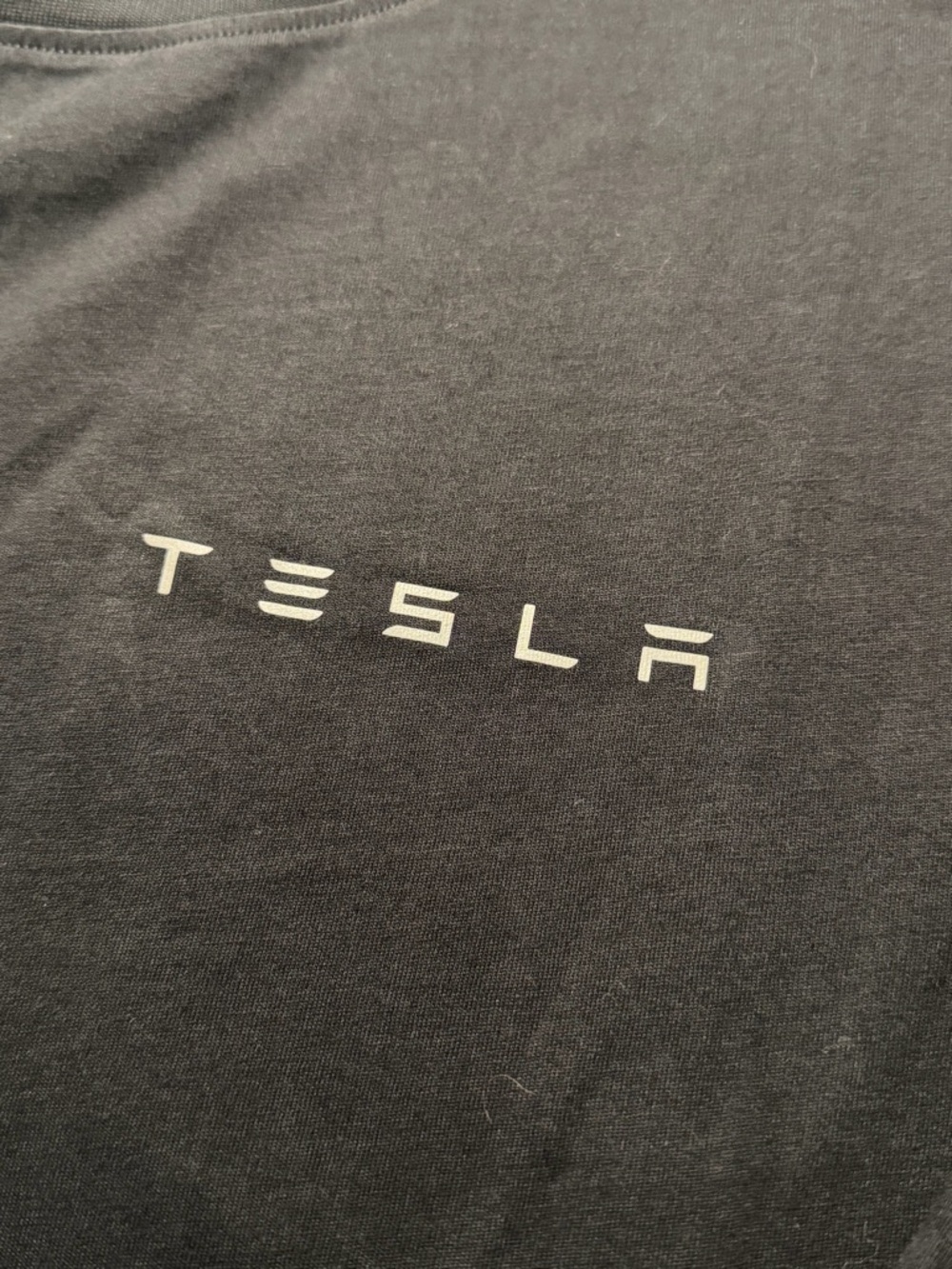 Tesla T Shirt Womens L Black Logo Graphic Crew Neck Long Sleeve Tee